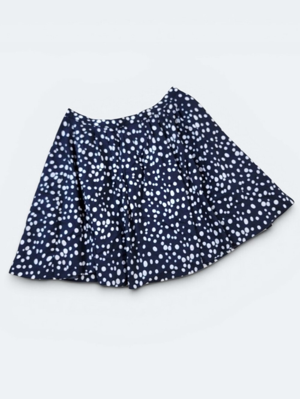 Forever 21 Navy Blue Polka Dot Skirt Size Small Pleated Full Skater Circle
